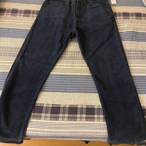 Navy Slim Taper Corduroy Pants